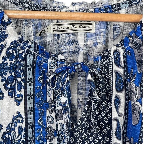 BEHIND THE SEAMS PAISLEY PRINT BOHO PEASANT TUNIC - Picture 3 of 9